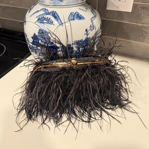 Black Feather Clutch